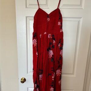 Floral Red Maxi Dress